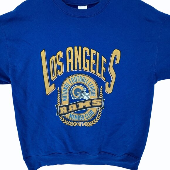 VTG‎ 90s Los Angeles Rams NFL Crewneck Sweatshirt Hanes EcoSmart Adult XL Blue - Picture 1 of 8